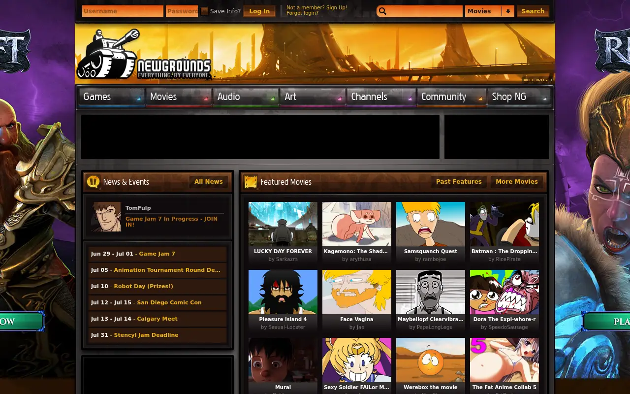 newgrounds.com in 2012