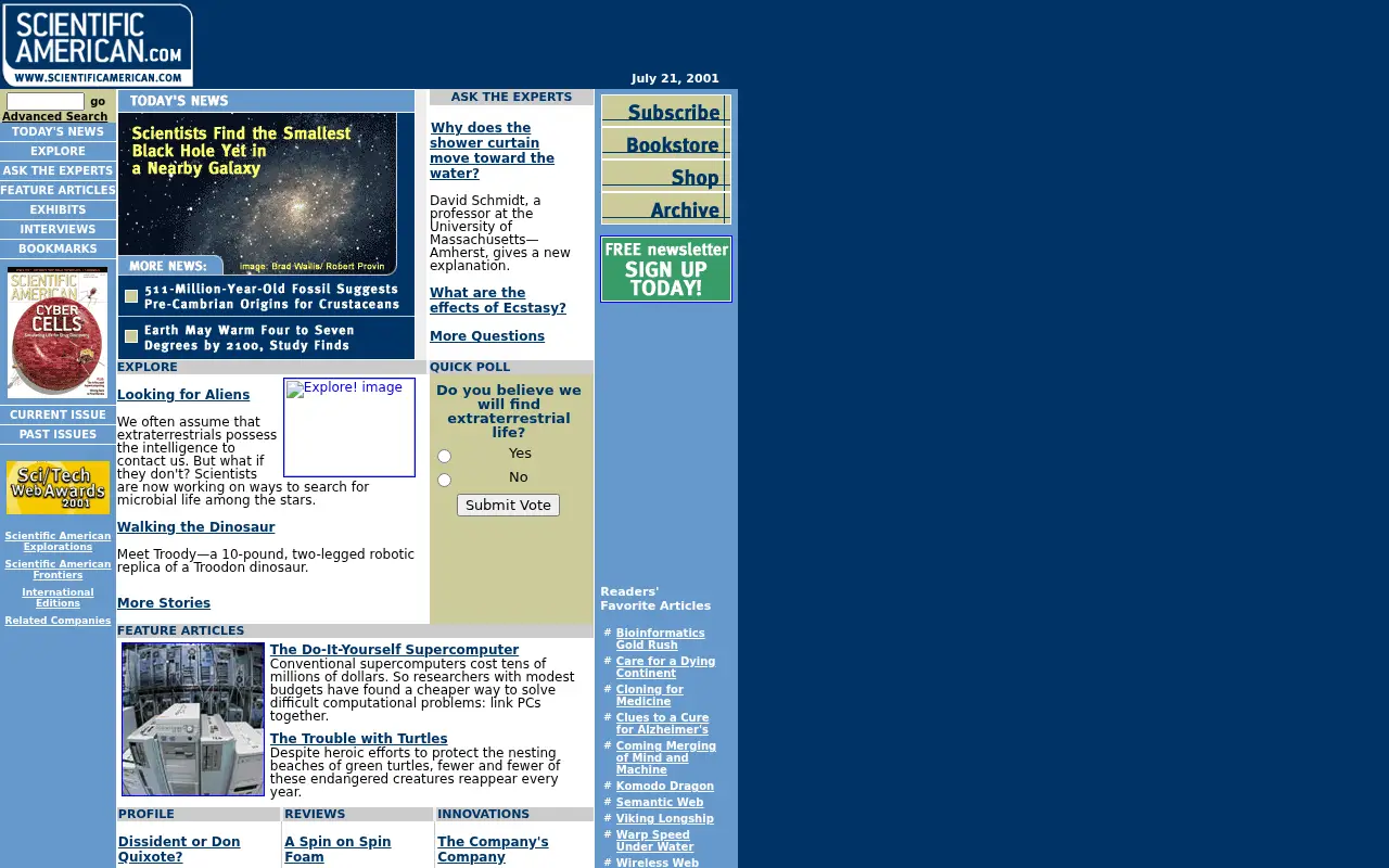scientificamerican.com in 2001