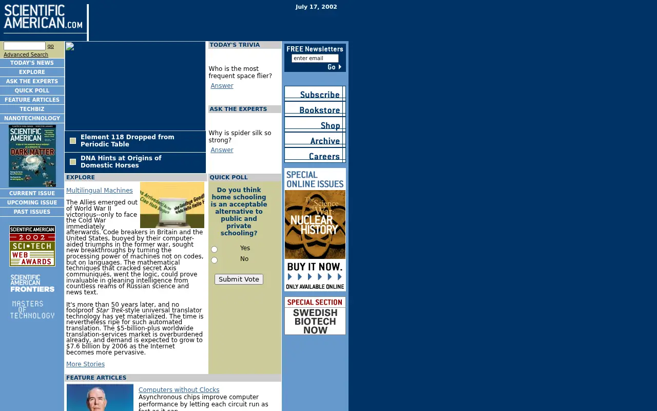 scientificamerican.com on July 17, 2002