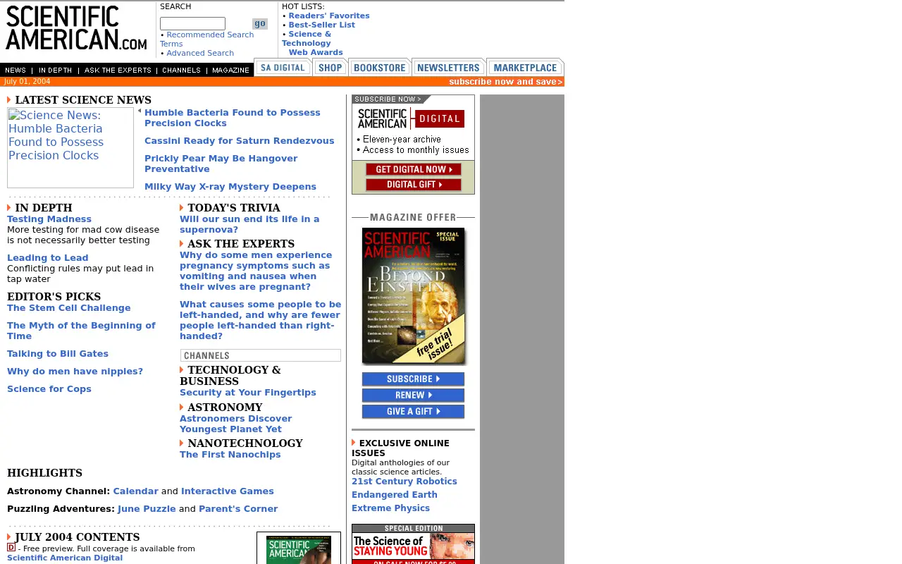 scientificamerican.com in 2004