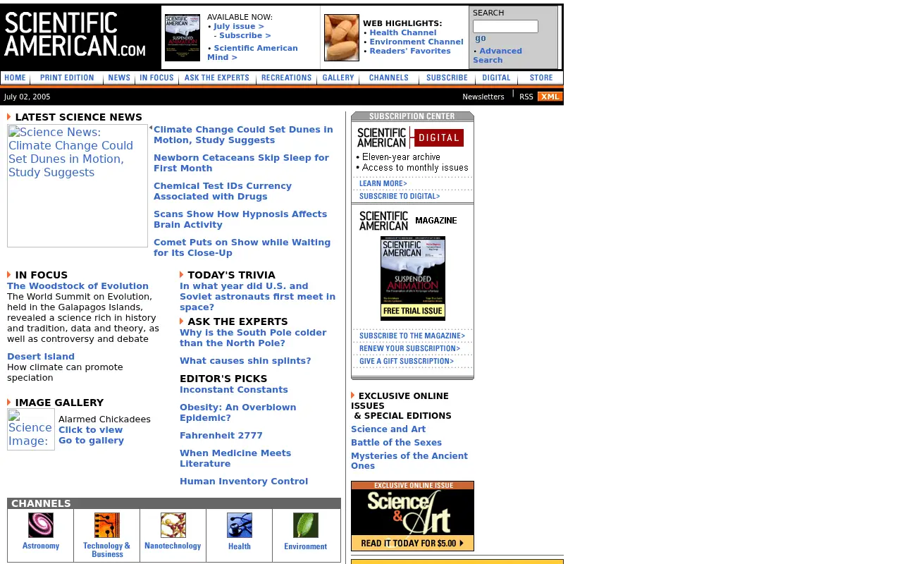 scientificamerican.com in 2005