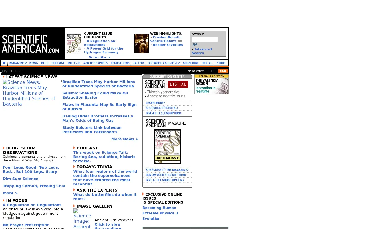 scientificamerican.com in 2006