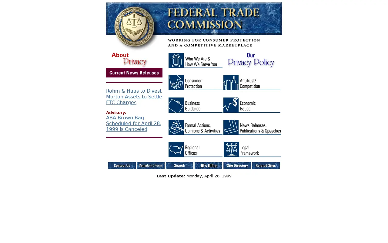 ftc.gov in 1999