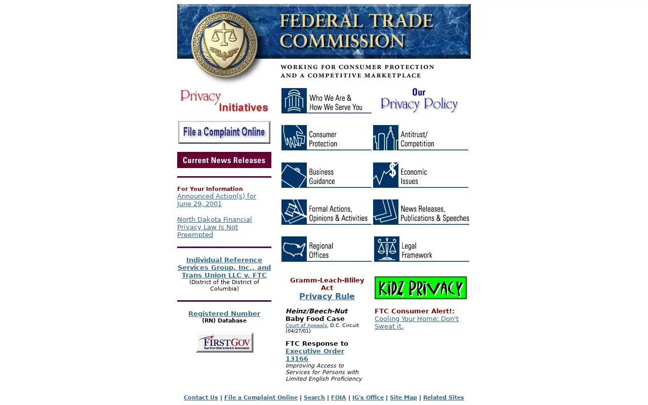 ftc.gov in 2001