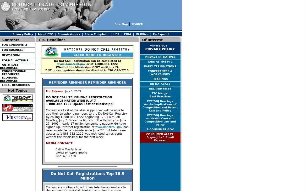ftc.gov in 2003