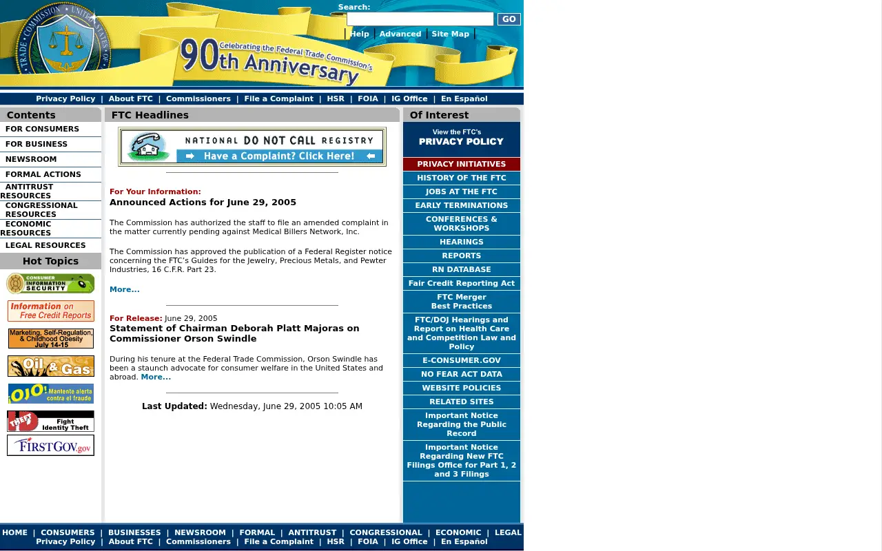 ftc.gov in 2005