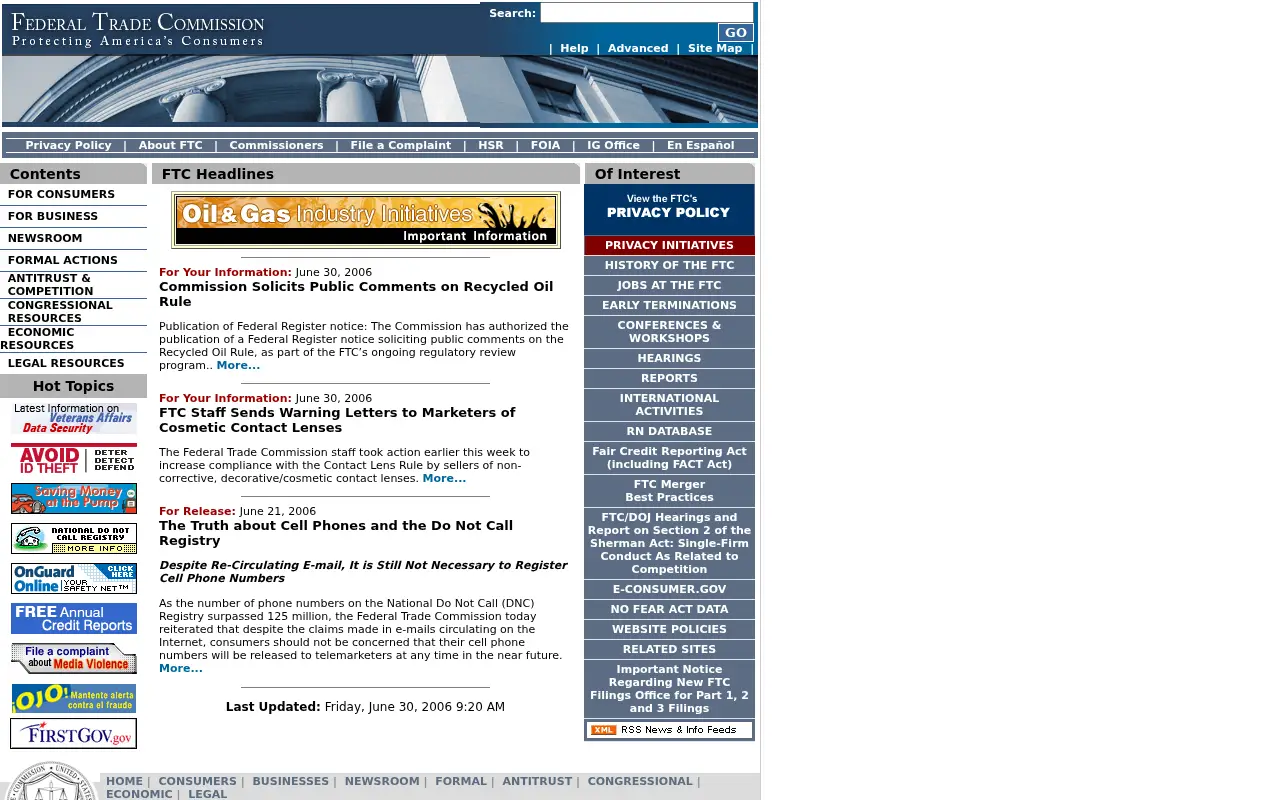 ftc.gov in 2006