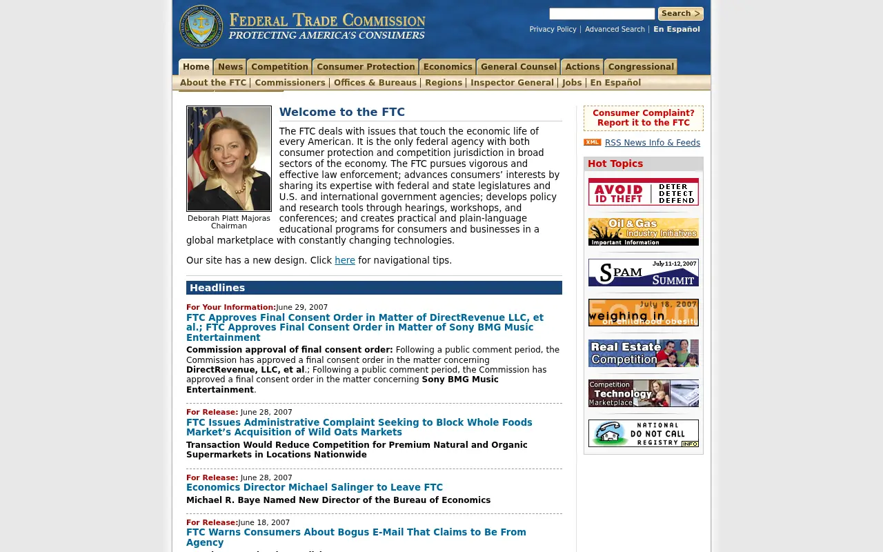 ftc.gov in 2007