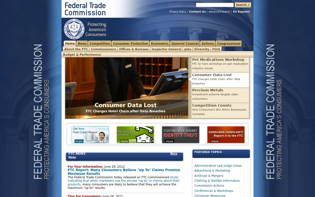 ftc.gov in 2012