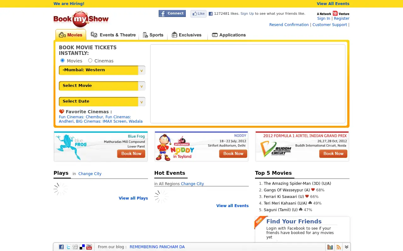 bookmyshow.com on June 28, 2012