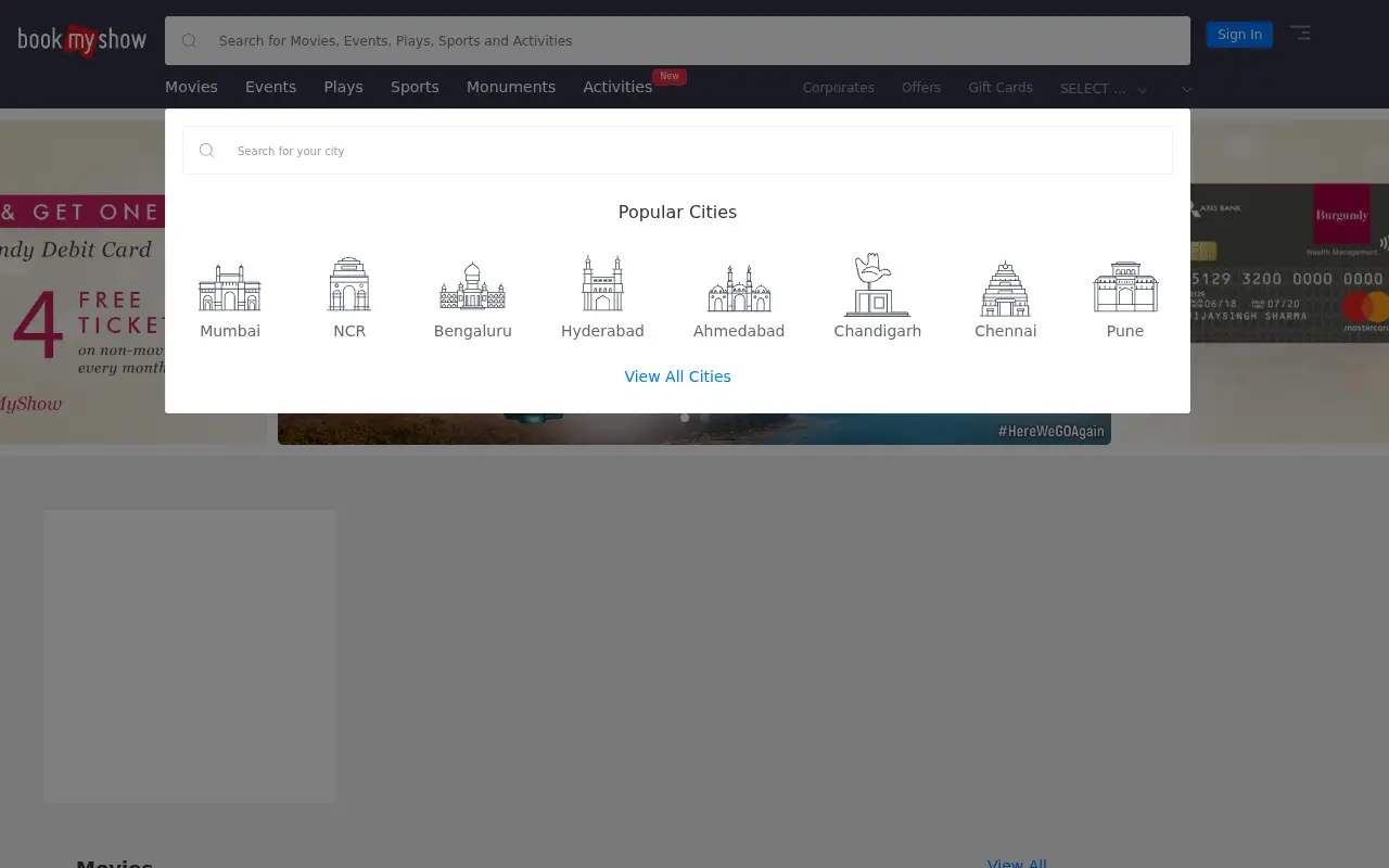 bookmyshow.com in 2019