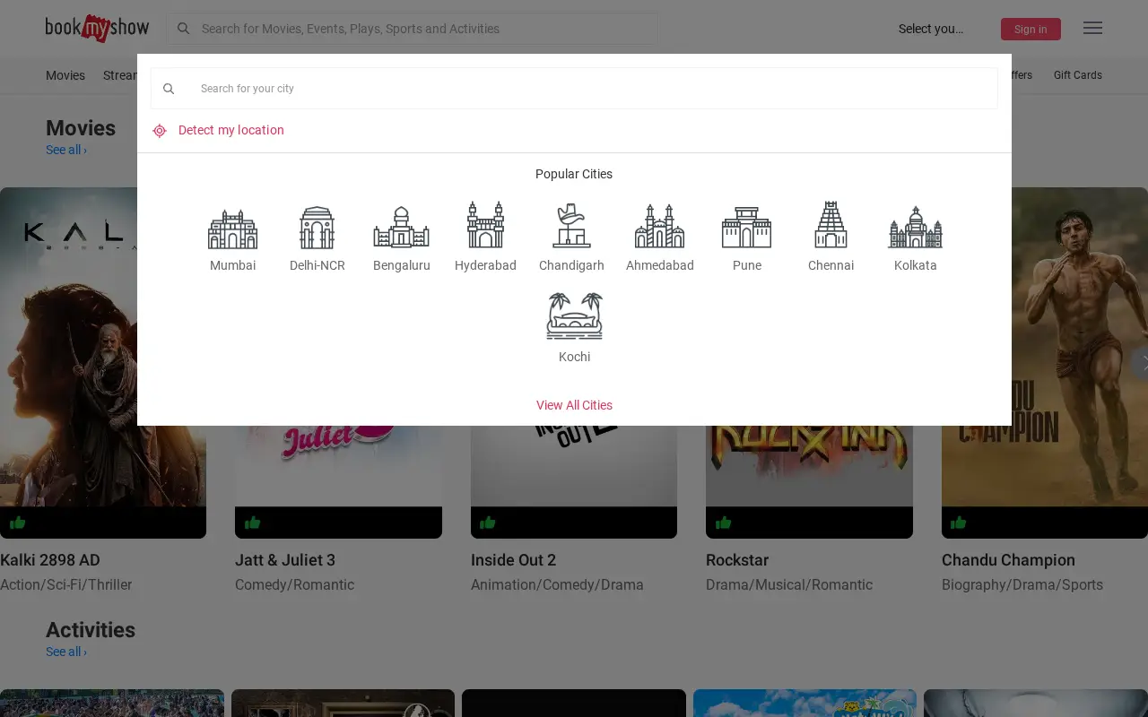 bookmyshow.com in 2024