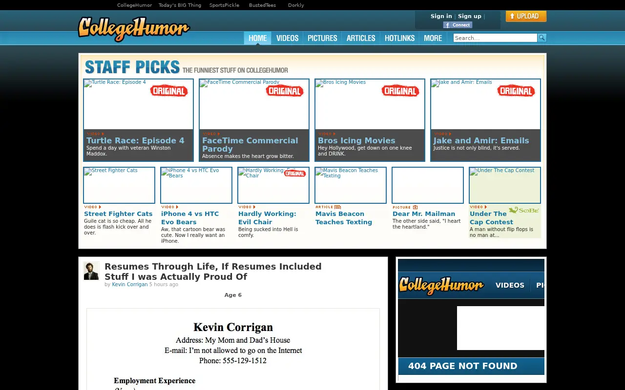 collegehumor.com in 2010