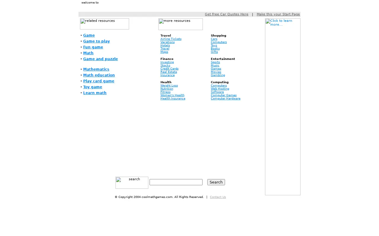 coolmathgames.com in 2004