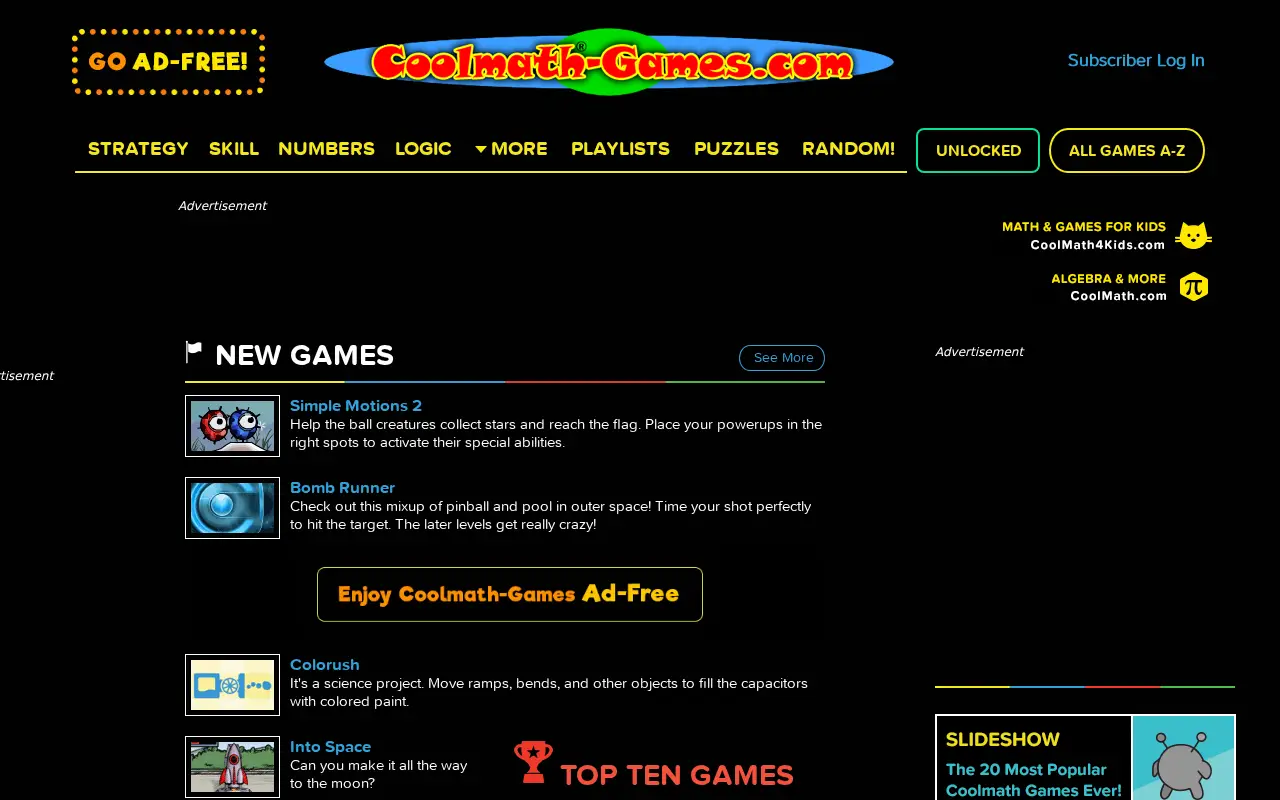 coolmathgames.com in 2016