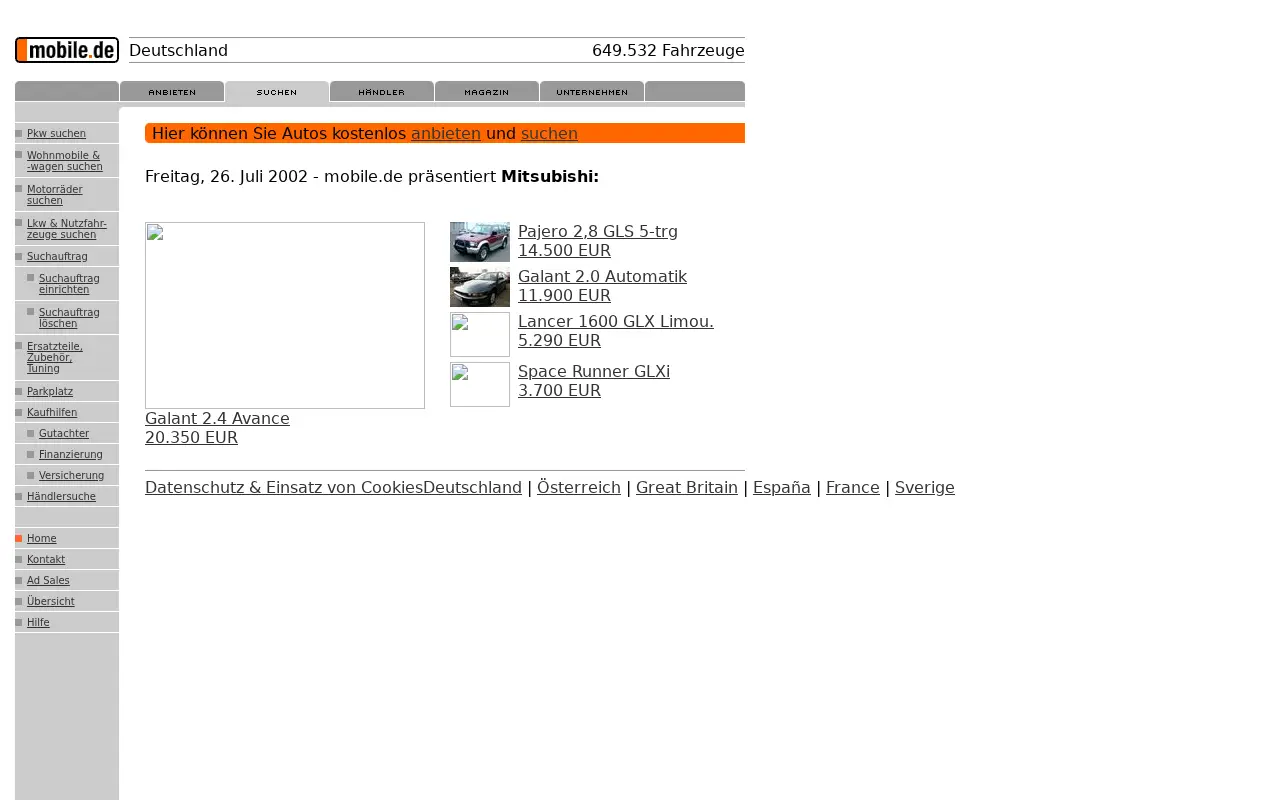 mobile.de in 2002