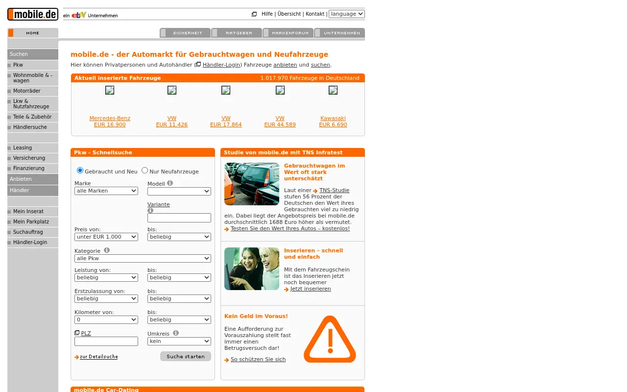 mobile.de in 2006