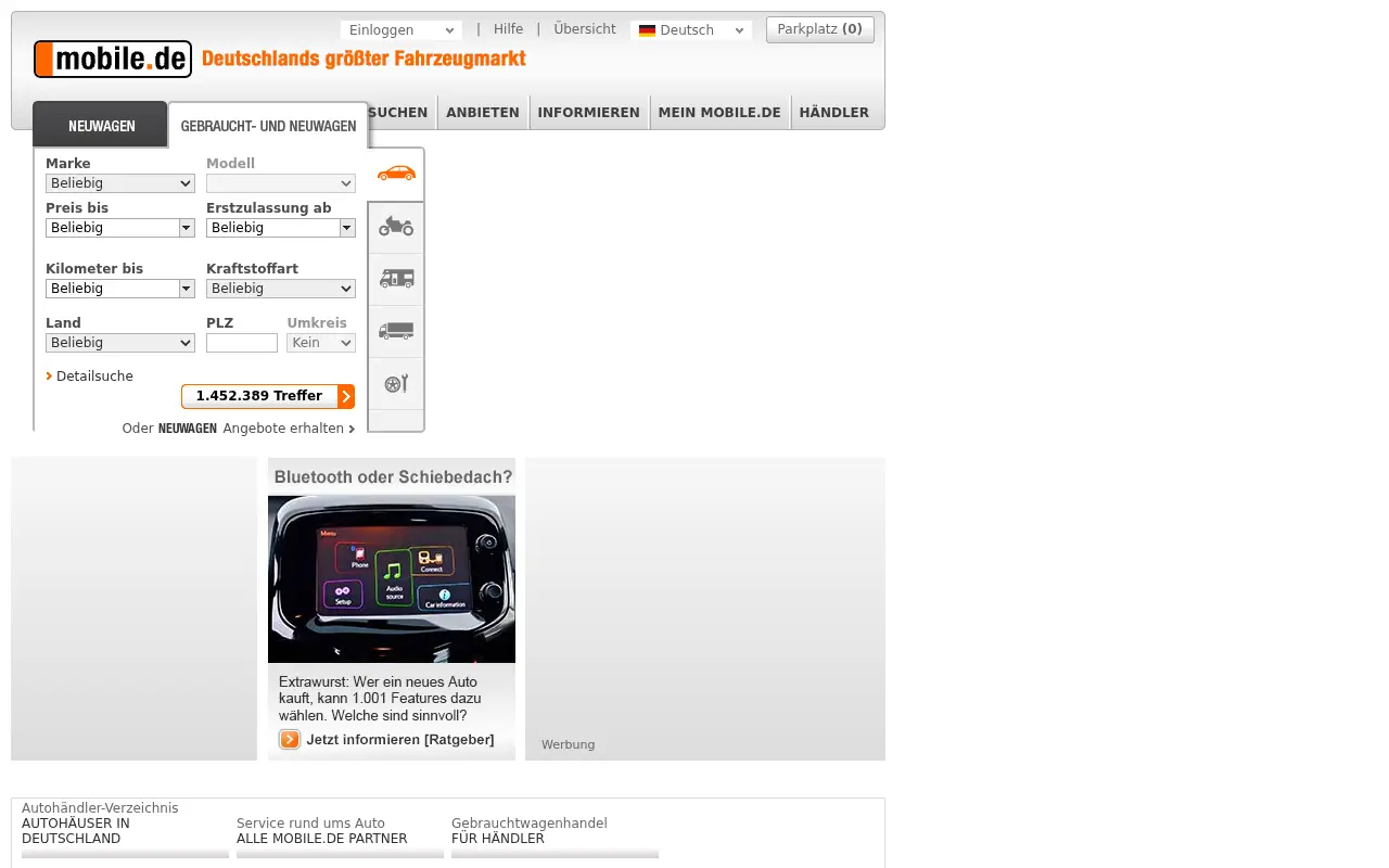 mobile.de in 2015