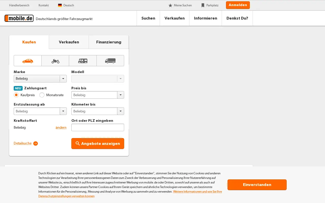 mobile.de in 2019