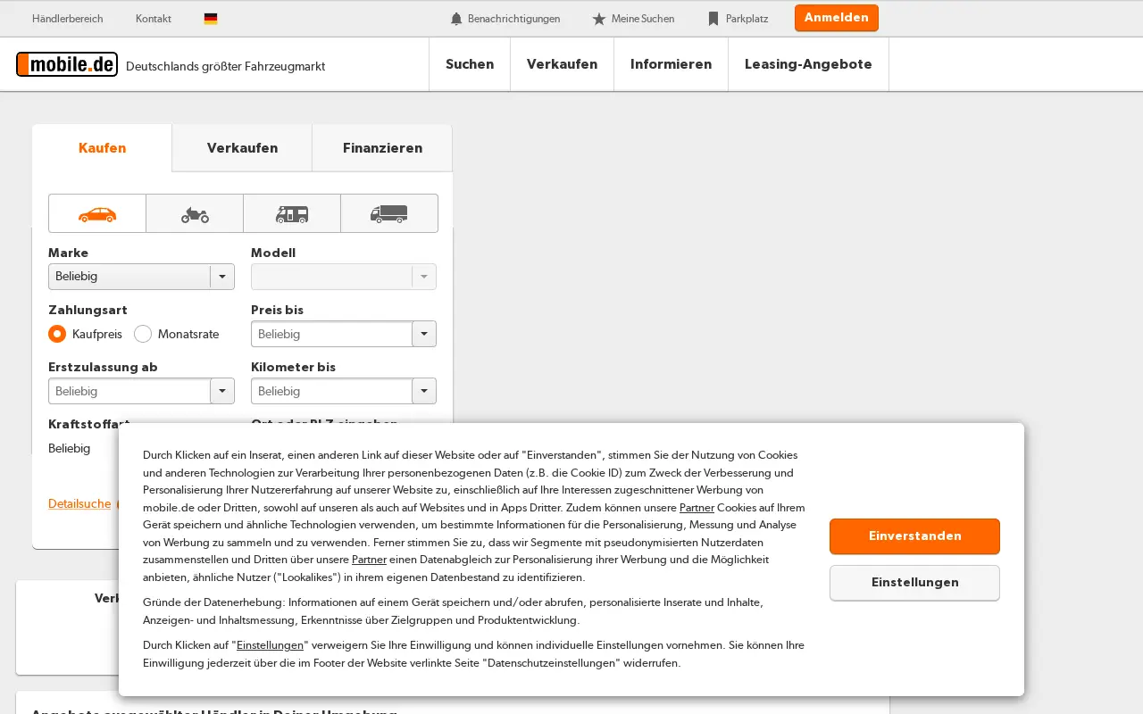 mobile.de in 2021