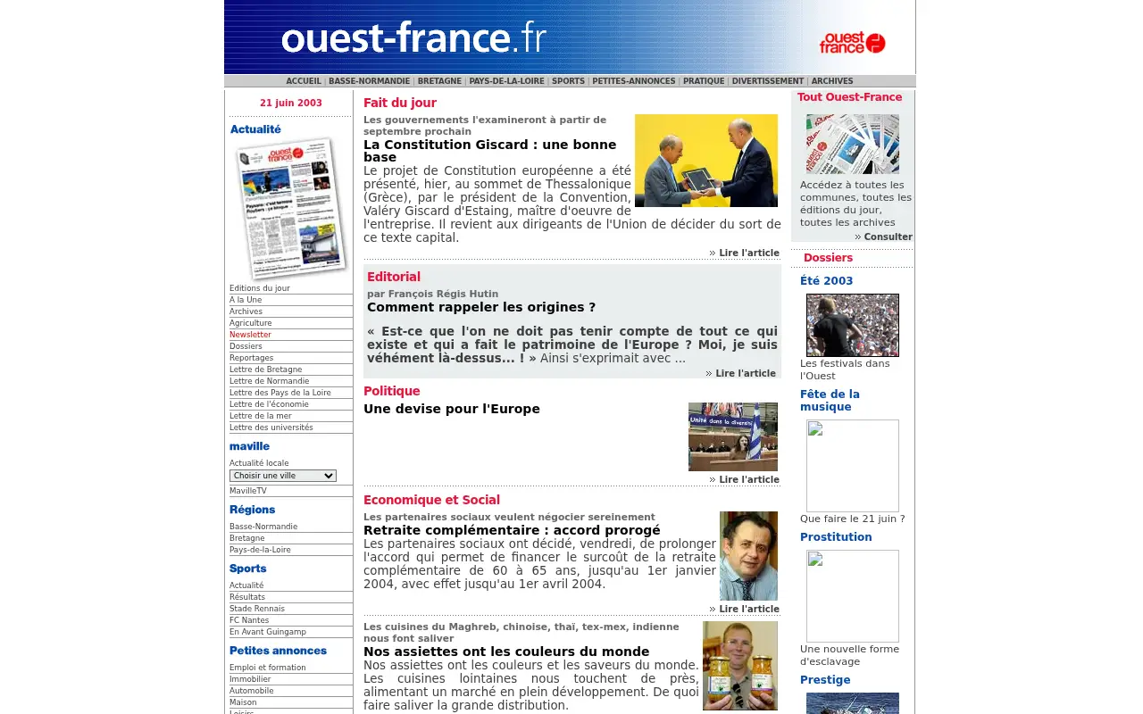 ouest-france.fr on June 21, 2003