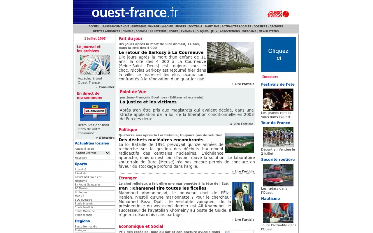ouest-france.fr on July 1, 2005