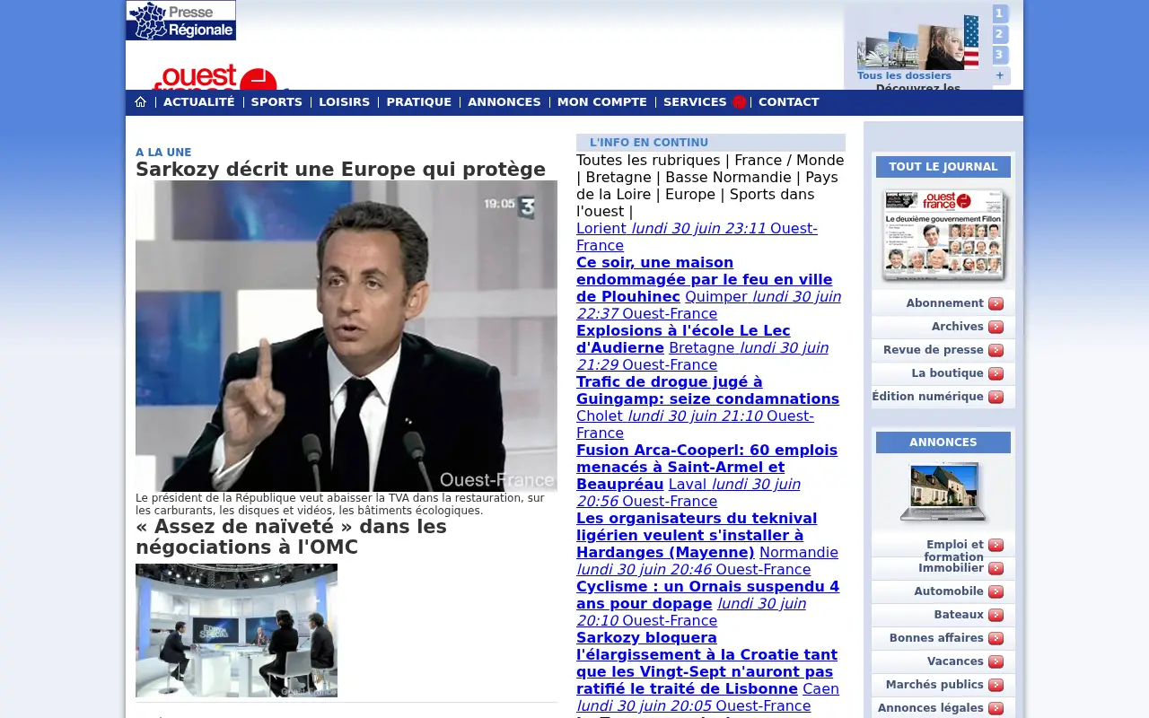 ouest-france.fr in 2008