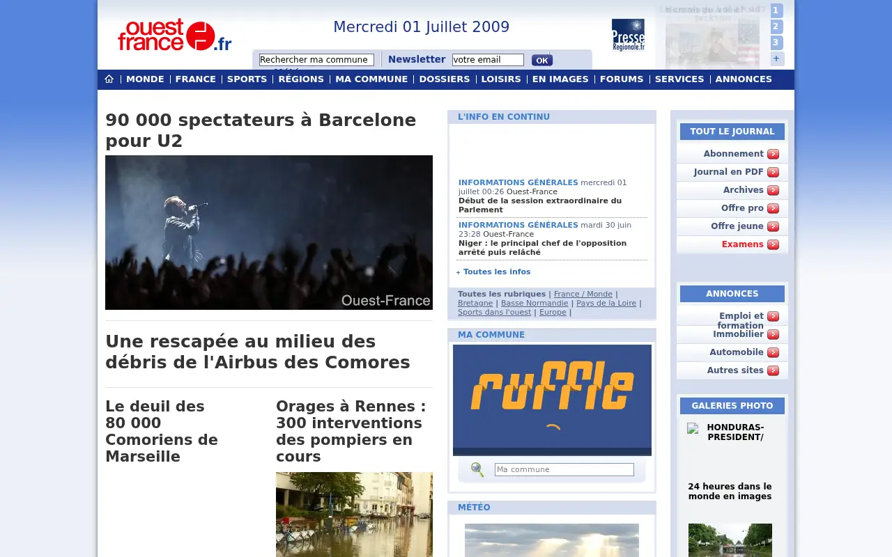 ouest-france.fr in 2009