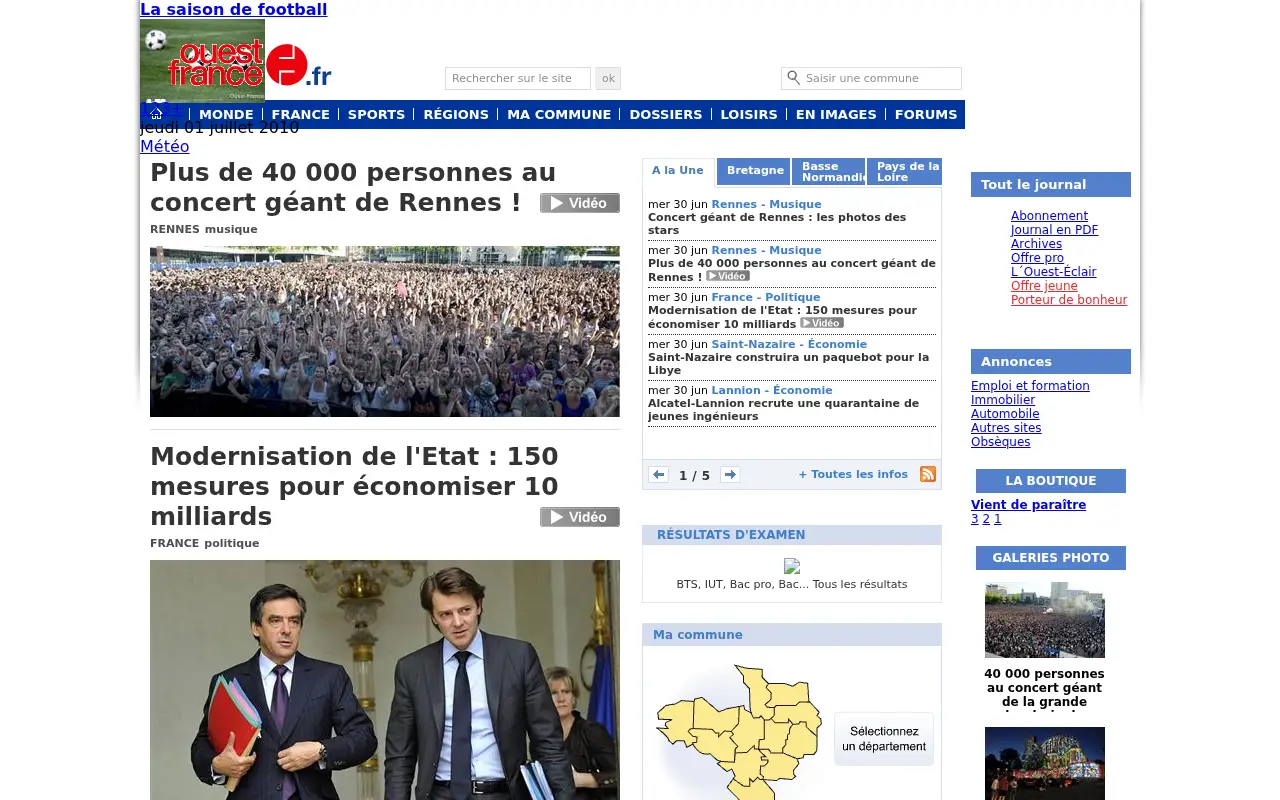 ouest-france.fr in 2010