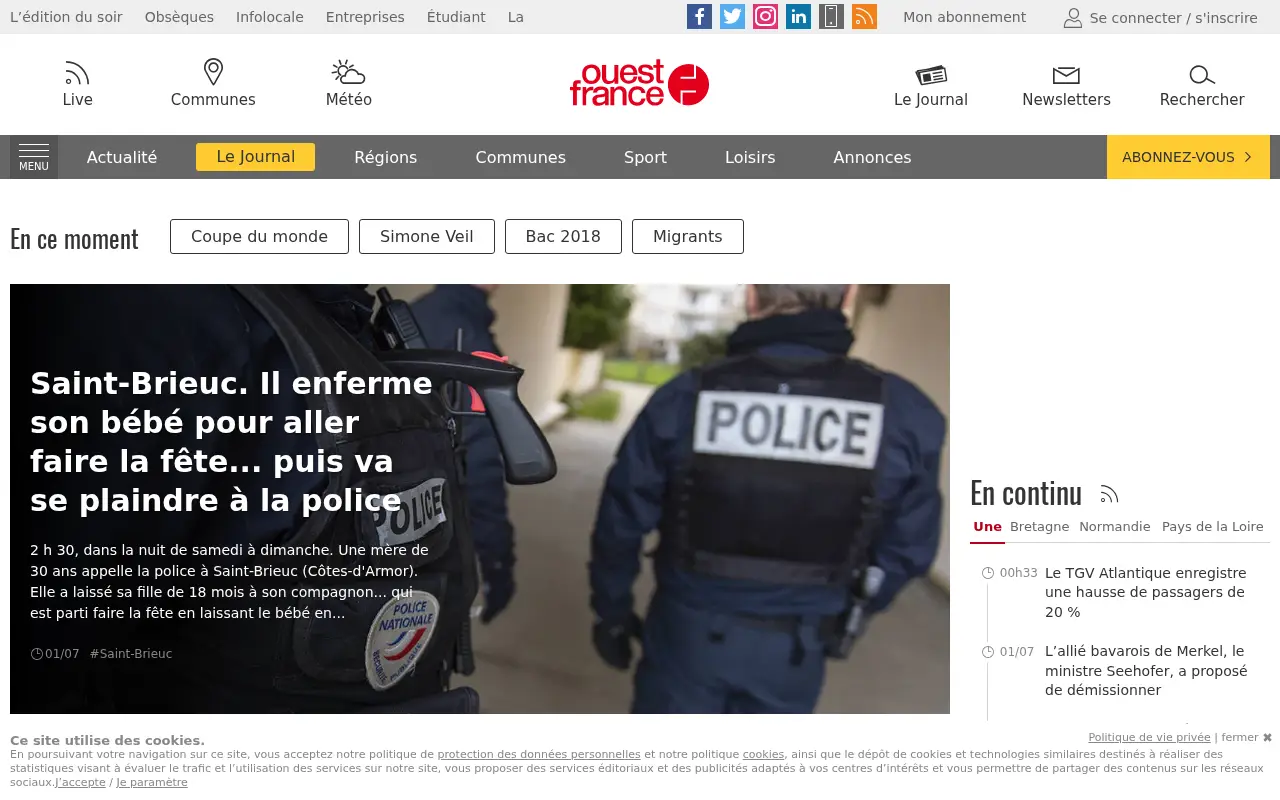 ouest-france.fr on July 1, 2018