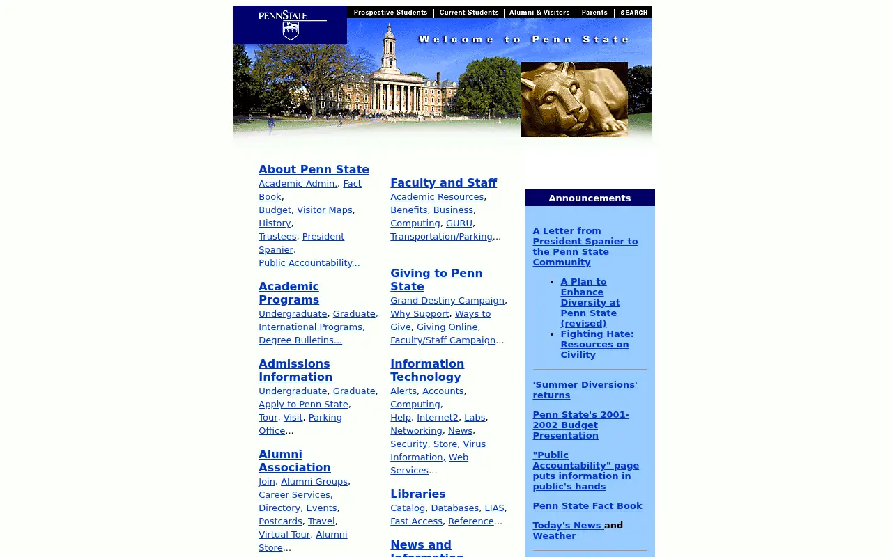 psu.edu in 2001