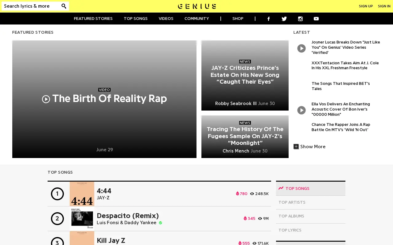 genius.com in 2017