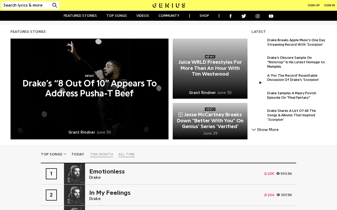 genius.com in 2018