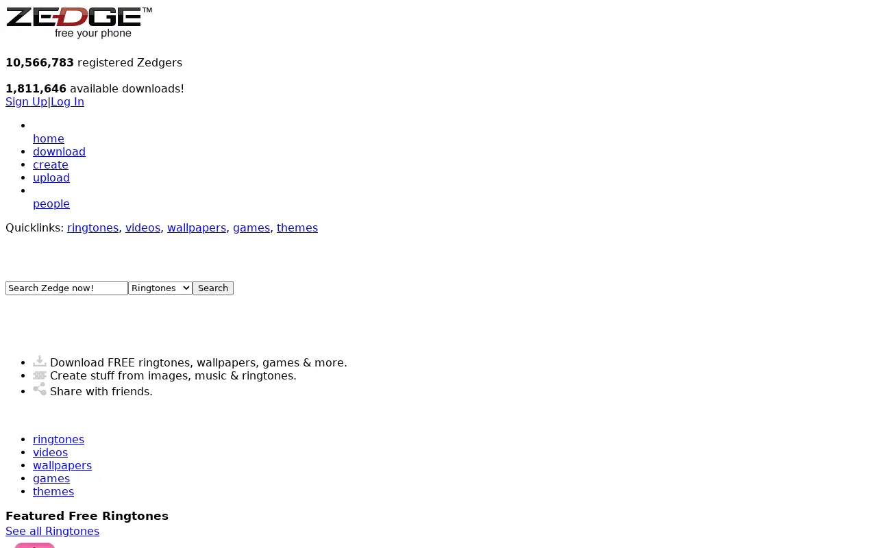 zedge.net in 2008
