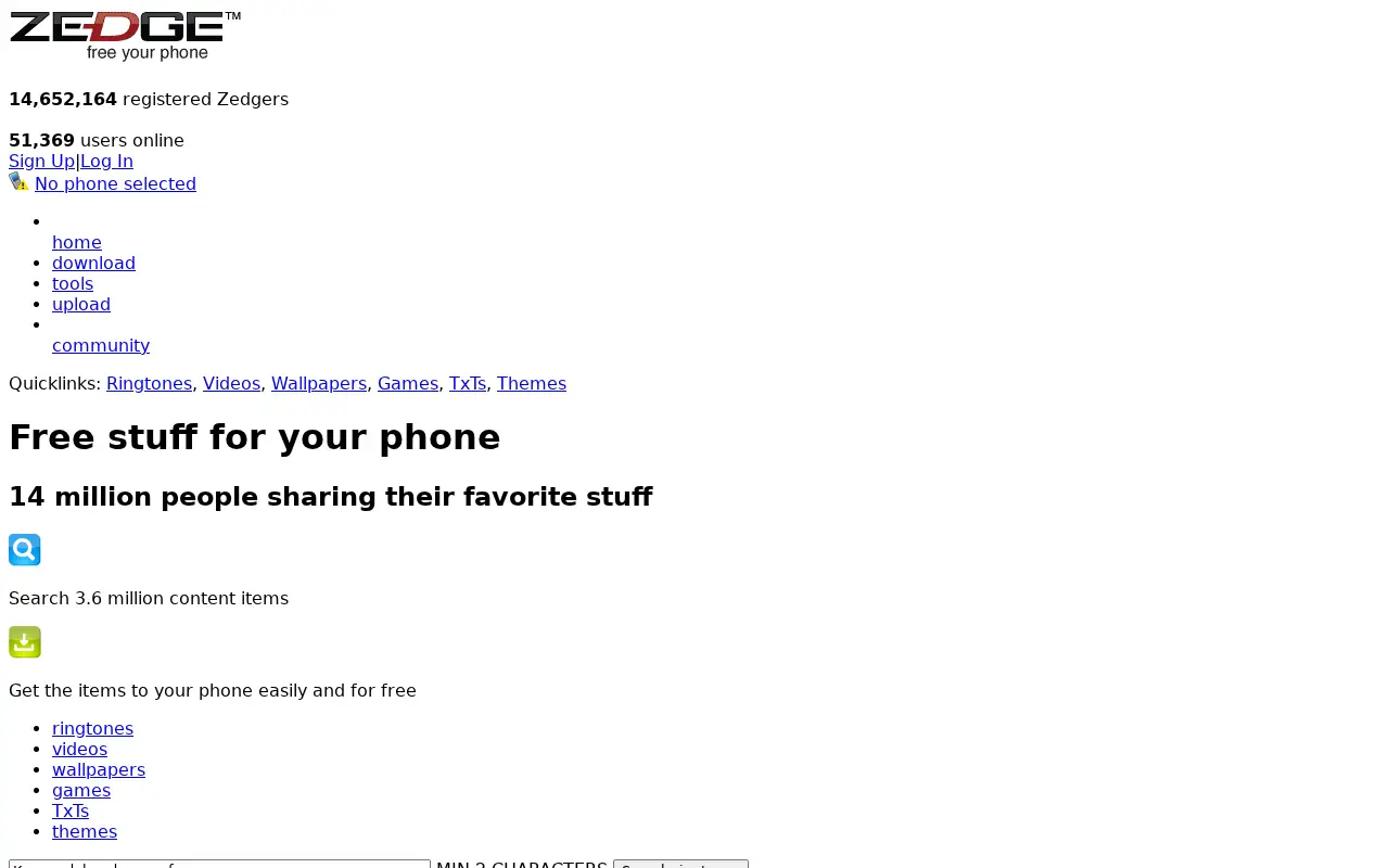 zedge.net in 2009