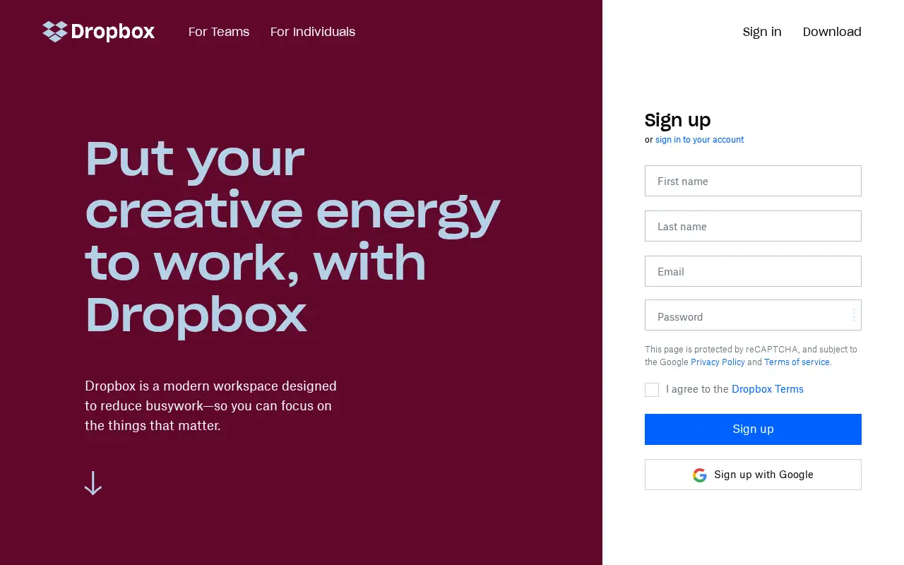 dropbox.com in 2019