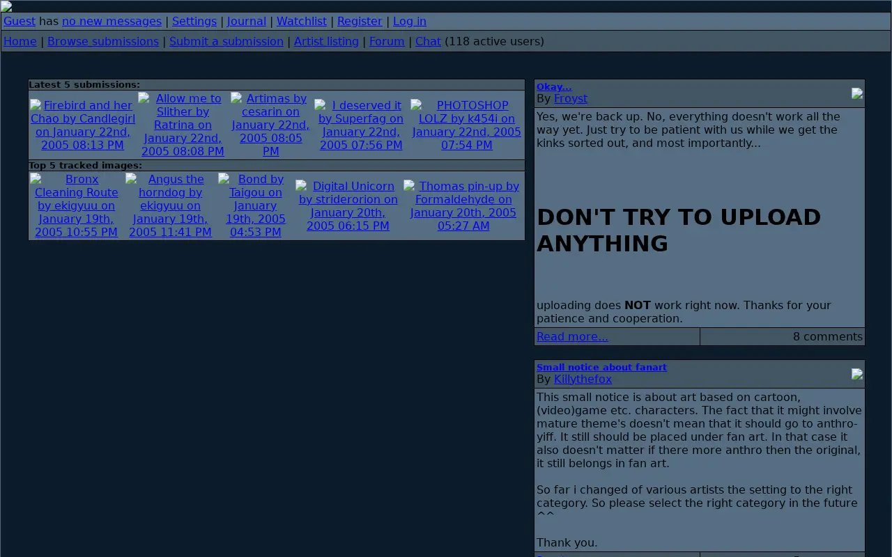 furaffinity.net on January 30, 2005