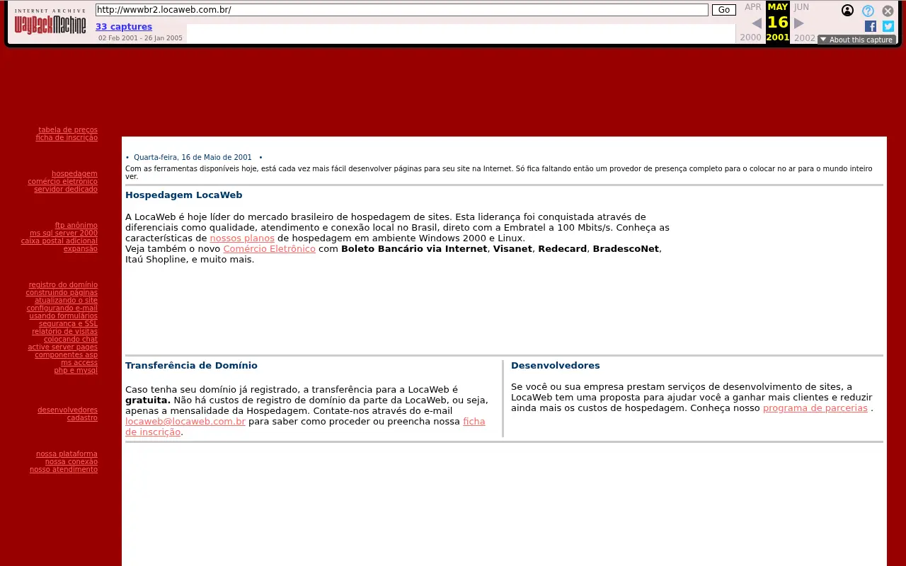 locaweb.com.br in 2001