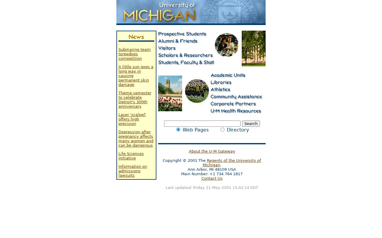 umich.edu in 2001