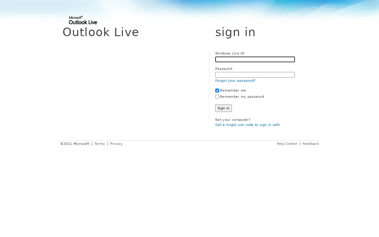 outlook.com in 2011