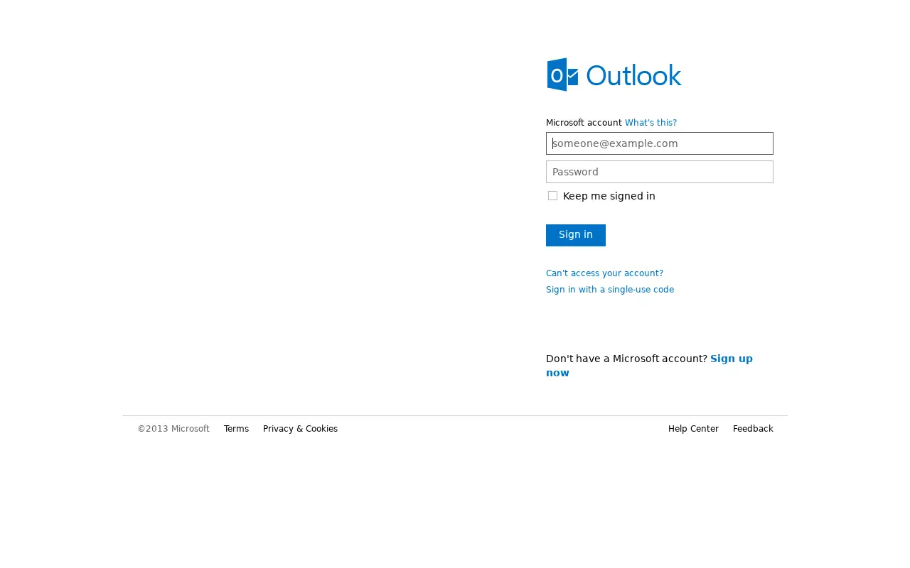 outlook.com in 2013
