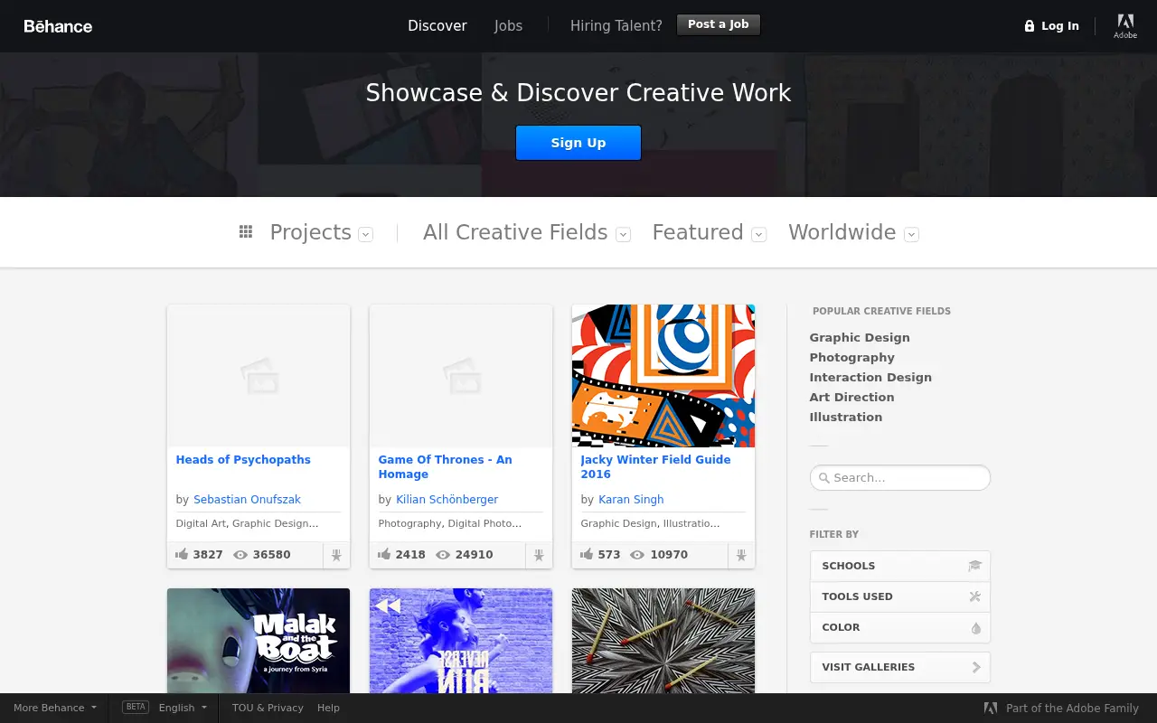 behance.net in 2016