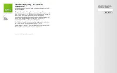 spotify.com in 2007