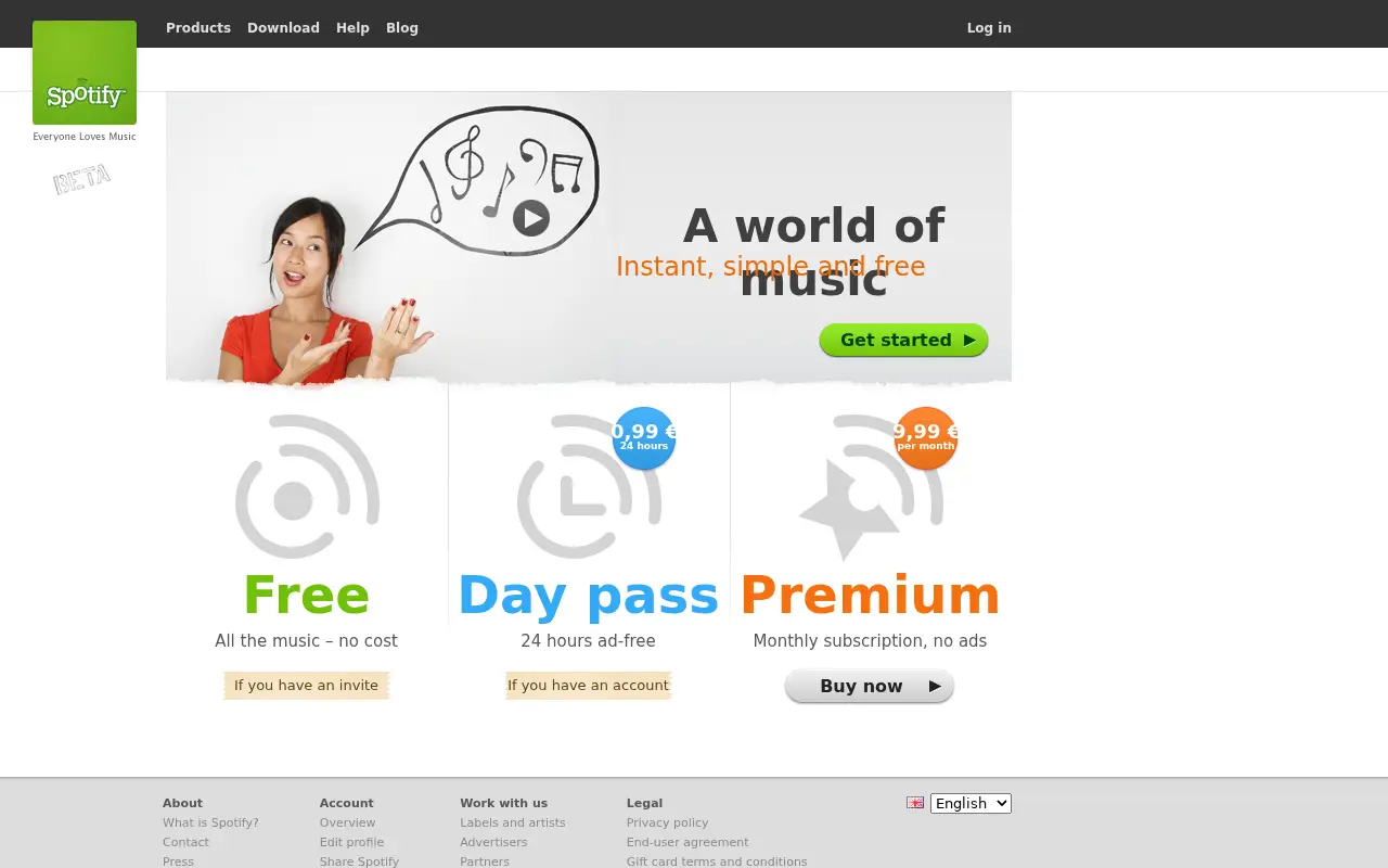 spotify.com in 2009