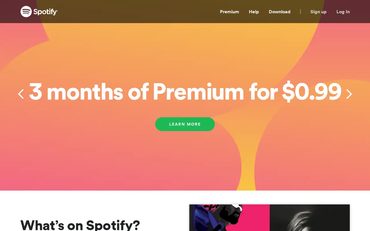 spotify.com in 2018