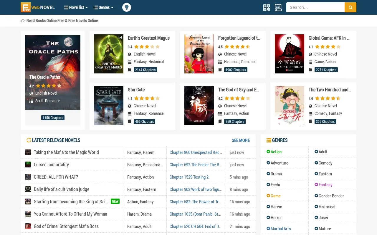 freewebnovel.com in 2024
