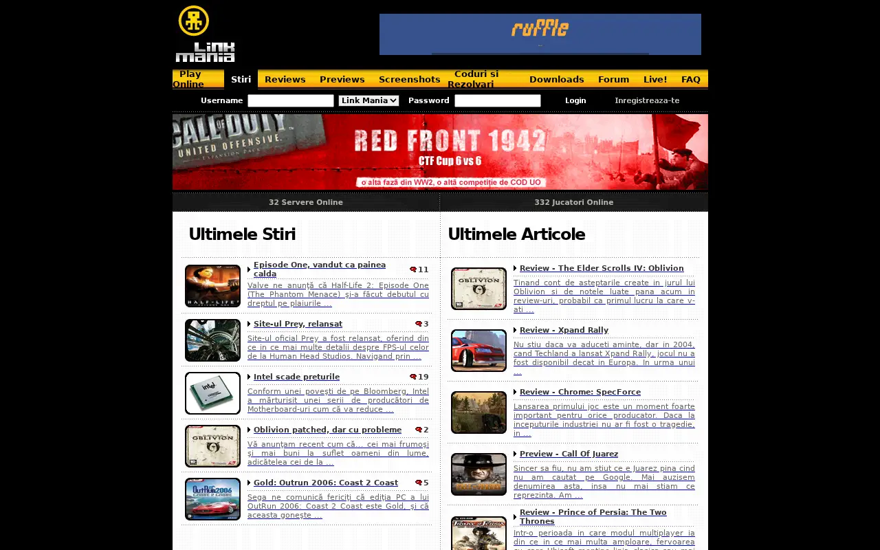 linkmania.ro in 2006