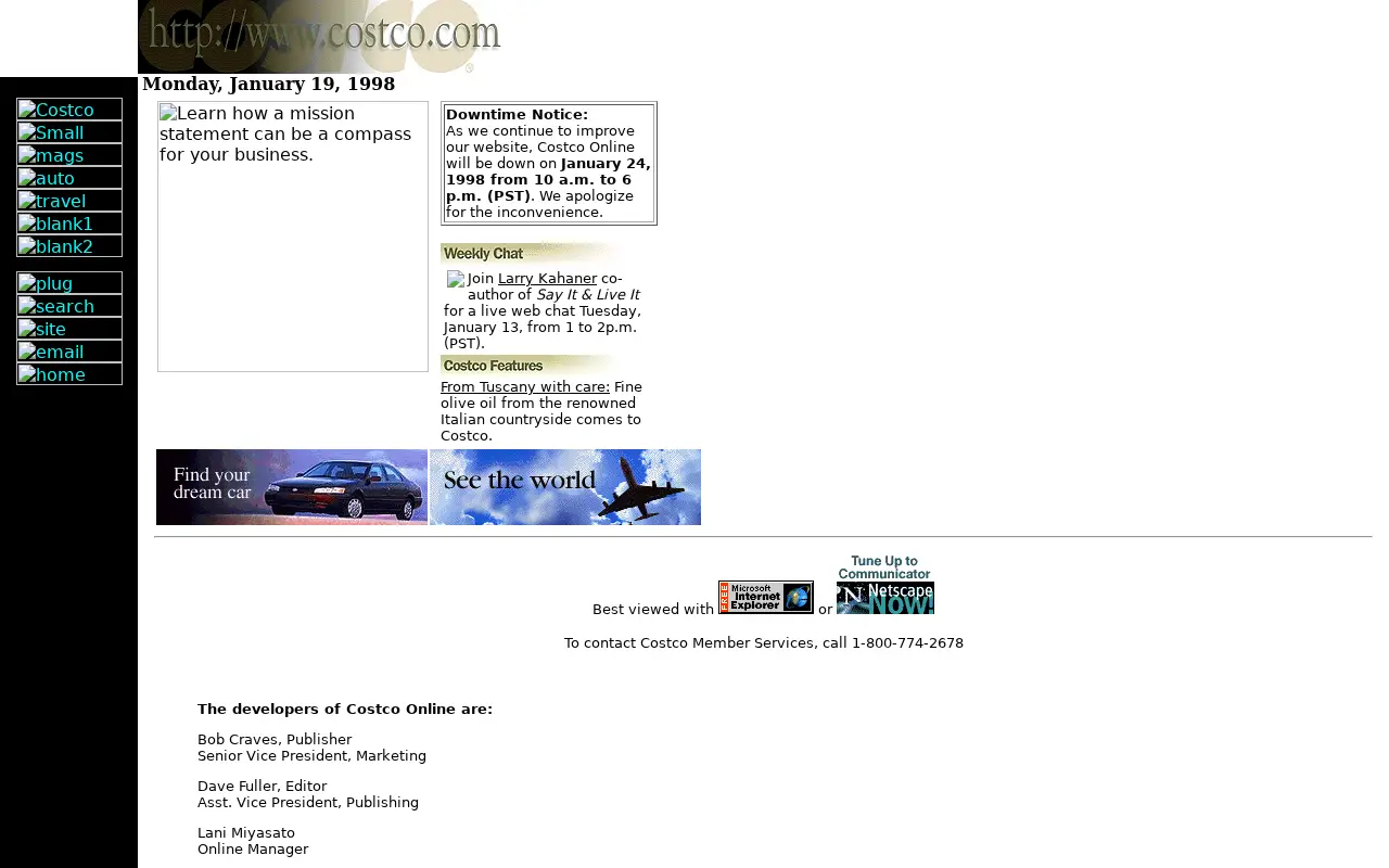 costco.com on January 19, 1998