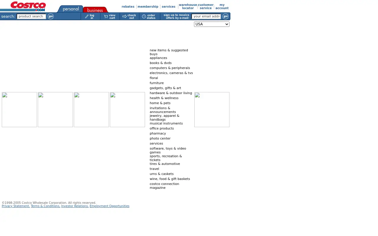 costco.com on July 1, 2005