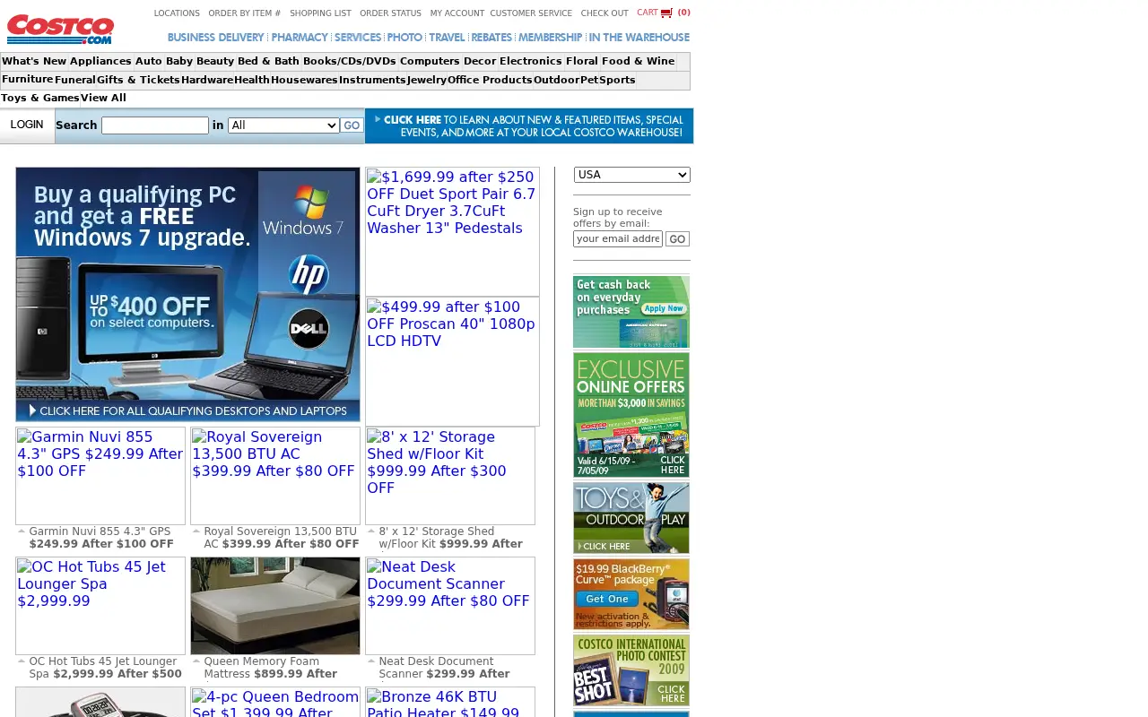 costco.com on June 29, 2009